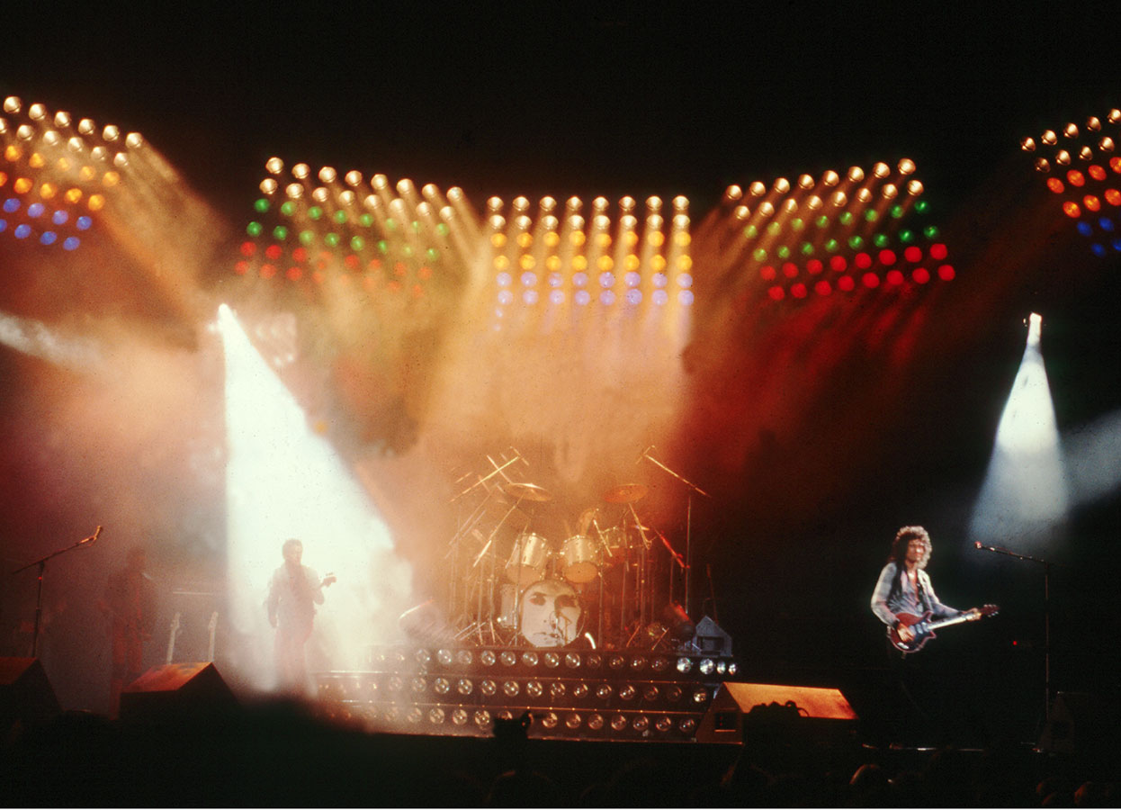 Queen performing live in concert